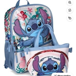 Stitch Kids Backpack with removable lunch cooler.